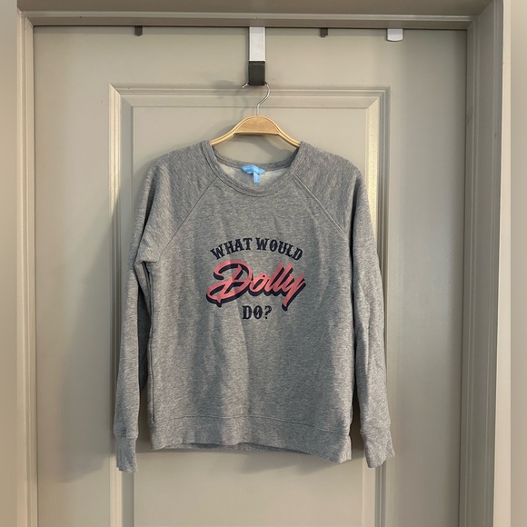 Draper James ‘What Would Dolly Do’ Light Grey Sweatshirt in Size Small - Picture 2 of 9